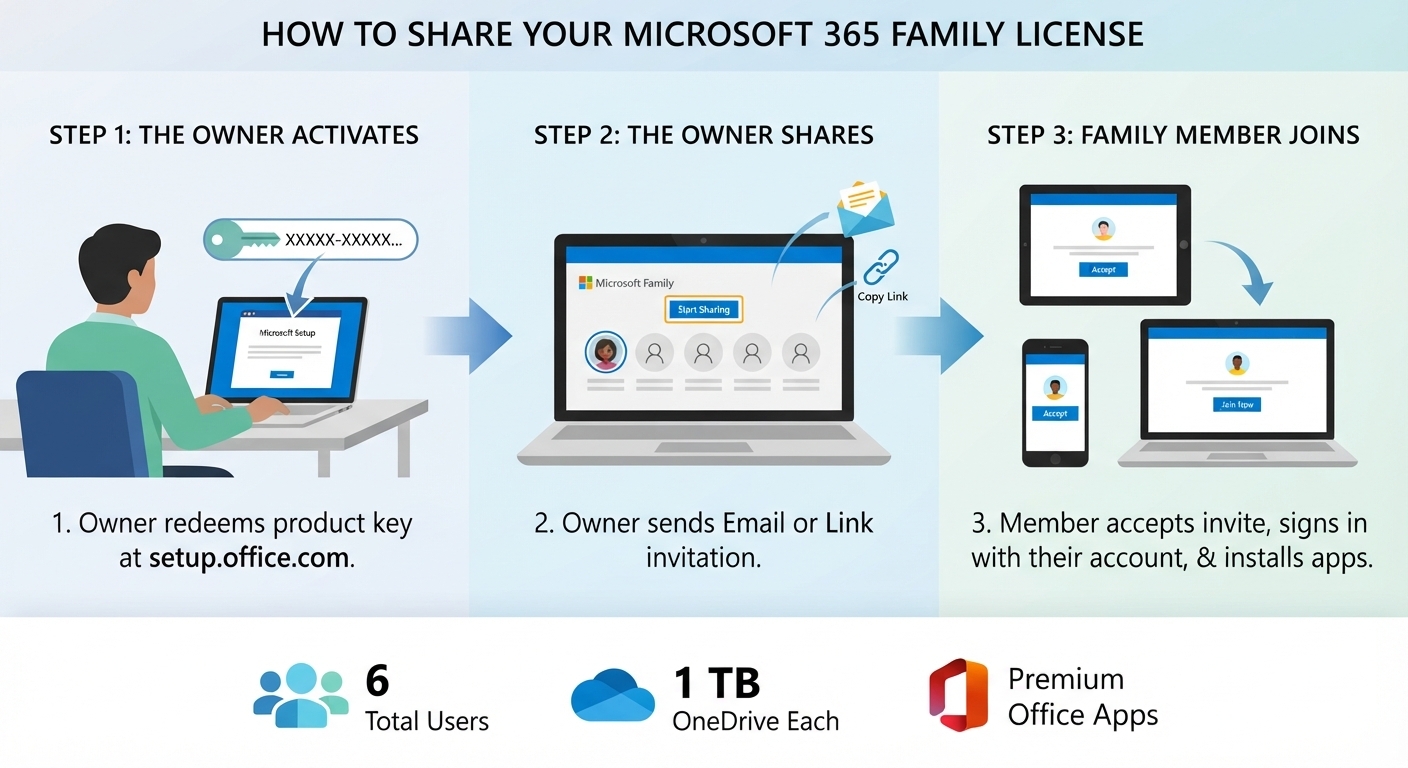 How to Activate & Share Your Microsoft 365 Family Licence