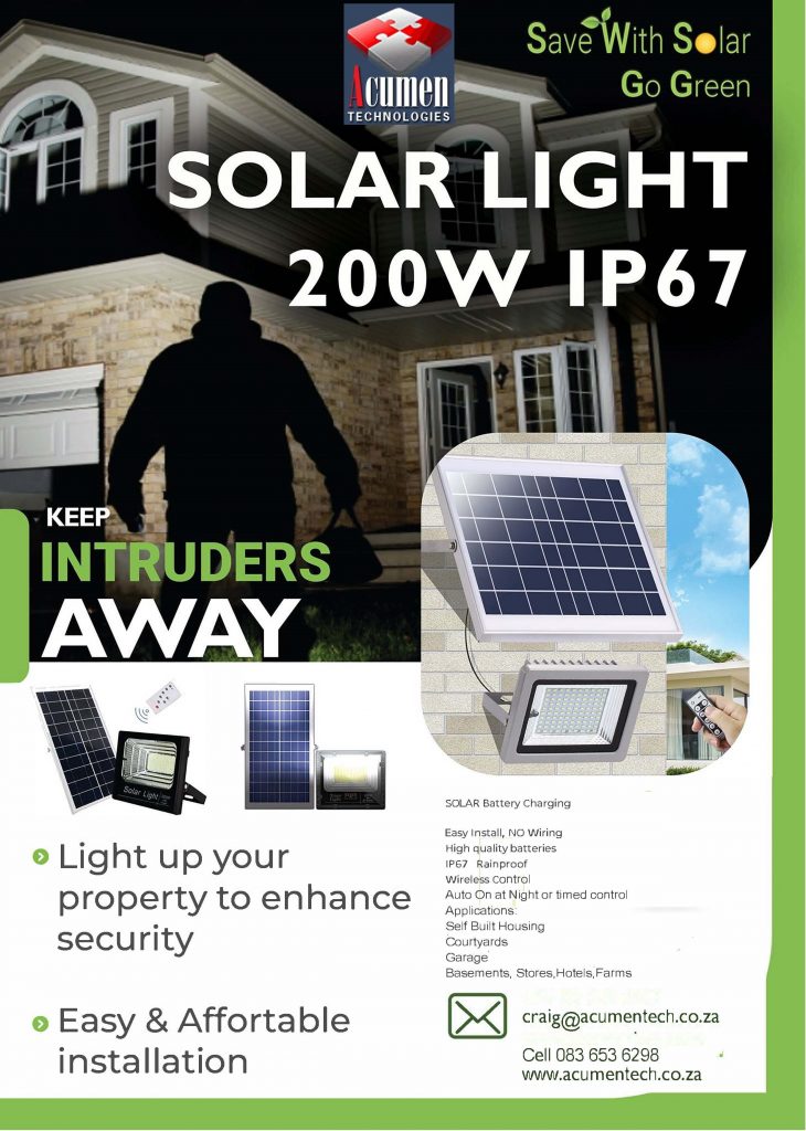 Solar floodlight 200W